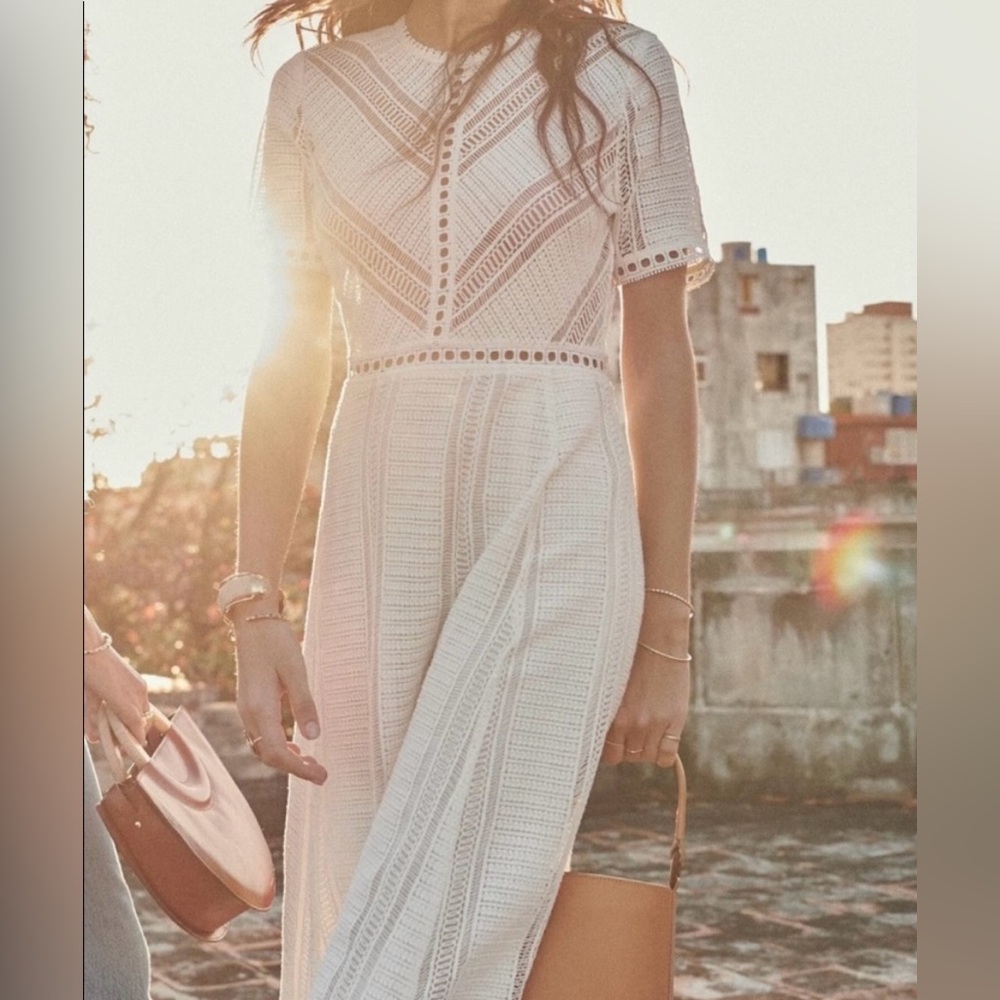 Sézane "Guillemette" Lace Midi Dress
